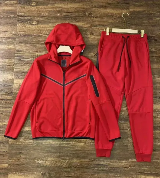 Nike Tech Fleece Windrunner Red Tracksuit - 1