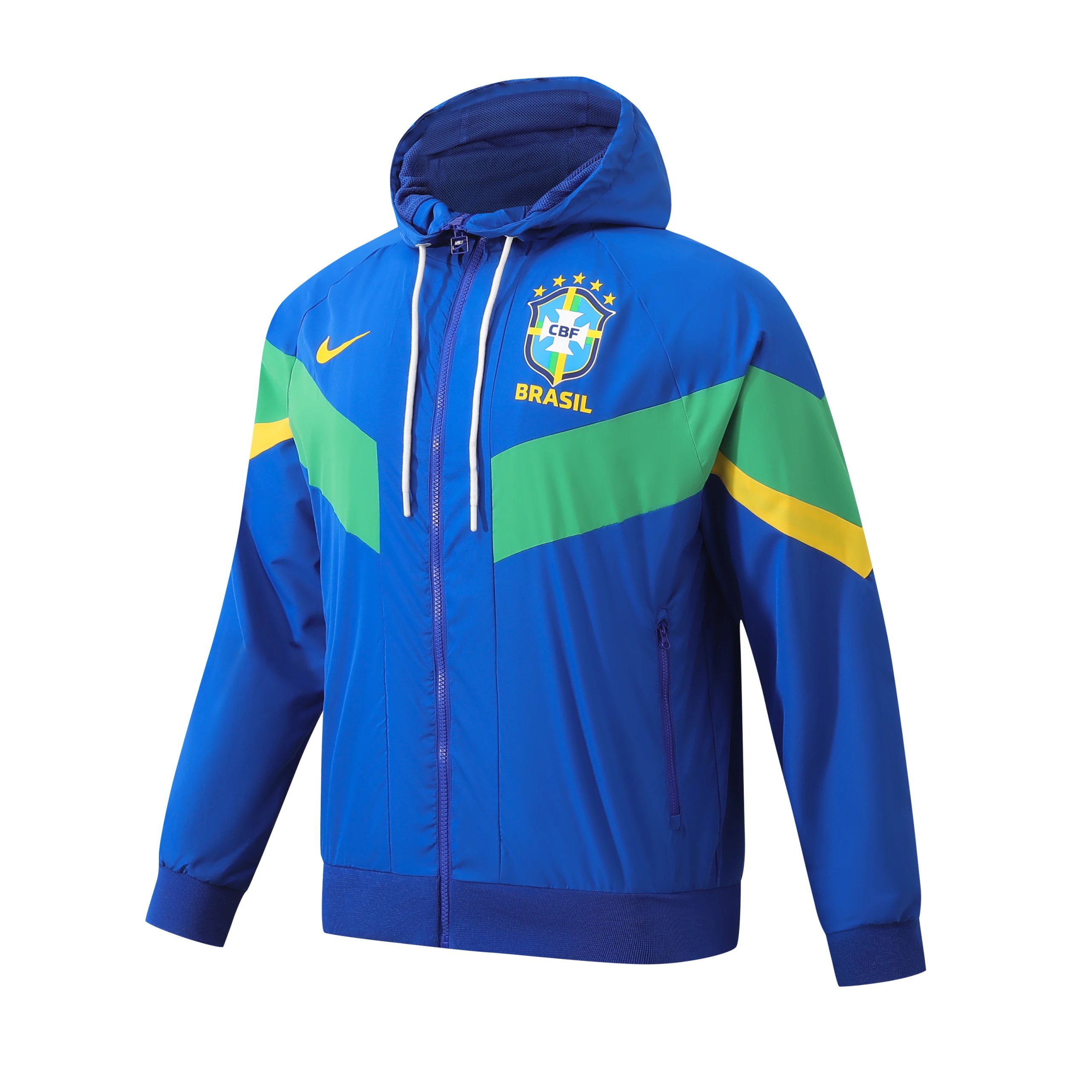 Nike Jackets Hooded Football Windbreaker — Brazil Blue Windbreaker