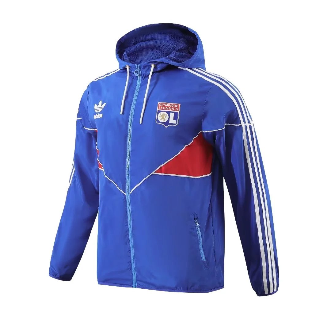 Nike Jackets Hooded Football Windbreaker — Lyon Blue Windbreaker