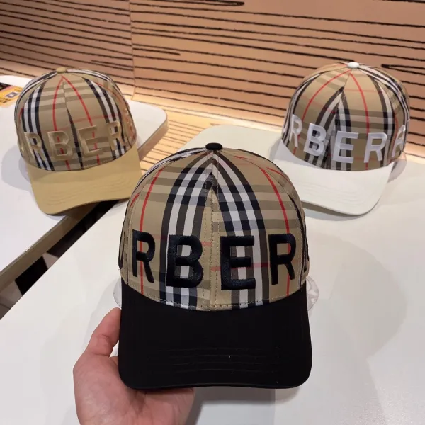 Burberry Classic Check Baseball Cap Black/Beige - 16