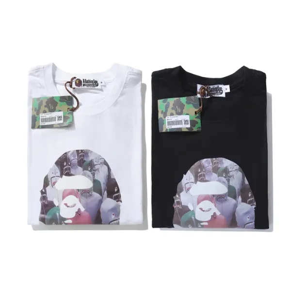A Bathing Ape x WGM Graphic Print Black T-Shirt - 14