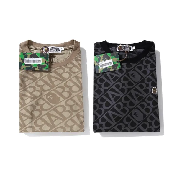 A Bathing Ape ABC Logo All-Over Print Black T-Shirt - 13