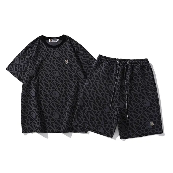 A Bathing Ape ABC Logo All-Over Print Black T-Shirt - 11