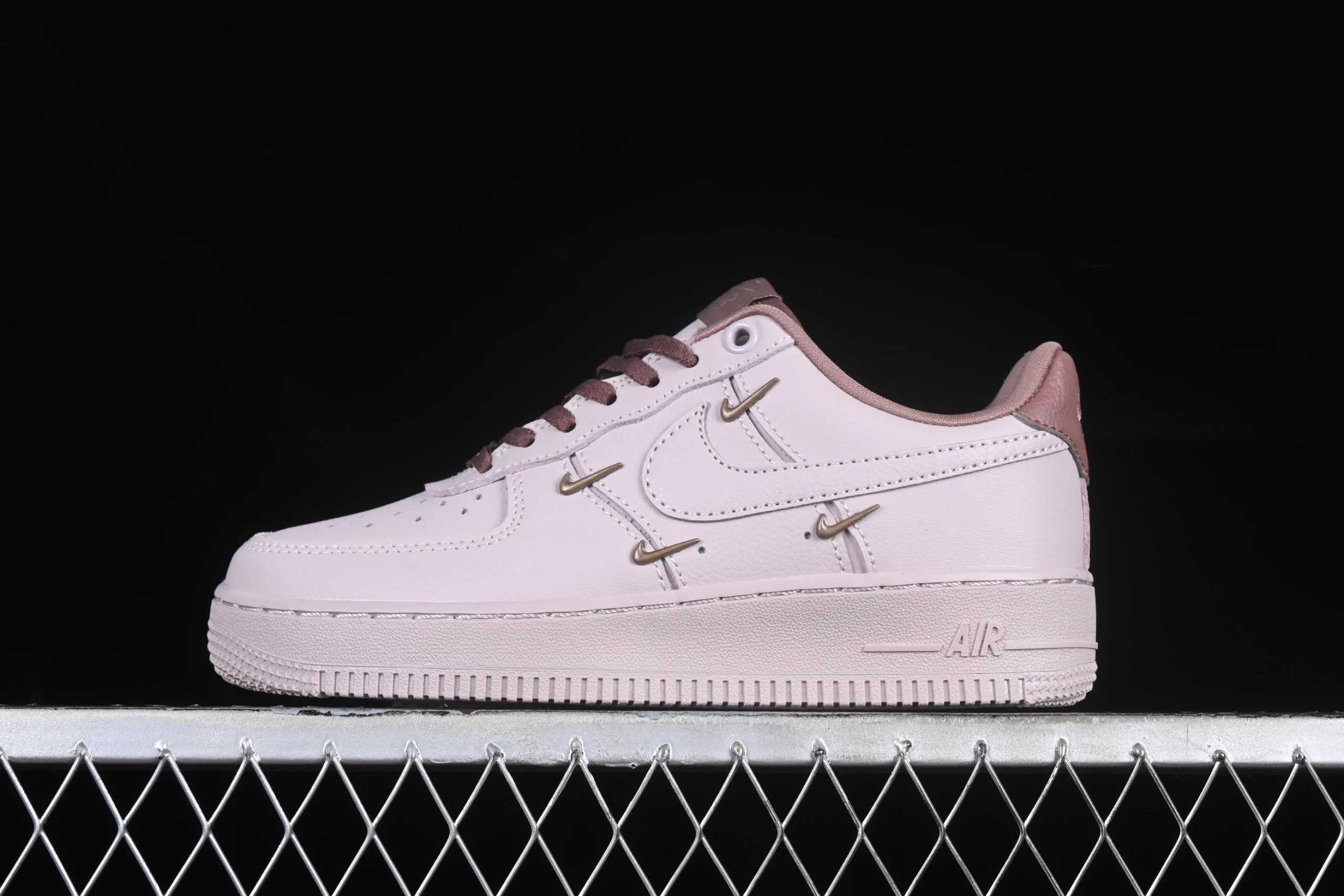 Pink Oxford Gold Mini Swooshes