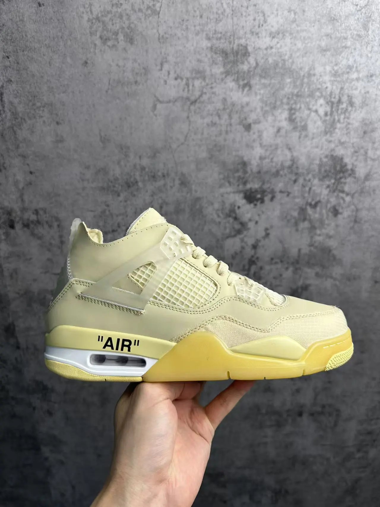 现货纯原福利款OFF-WHITE x Air Jordan 4 Sail OW联名 AJ4 乔4 白帆 文化篮球鞋