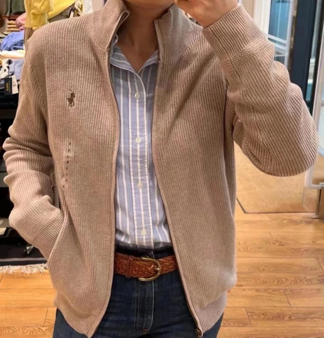 Ralph Lauren Knitted Zip-Up Cotton Cardigan