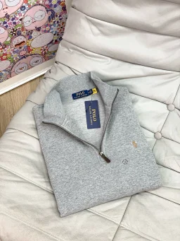 thumbnail for RL 1 4 zip classic sweatshirt with velvet inside pony logo (PF KK AXY)