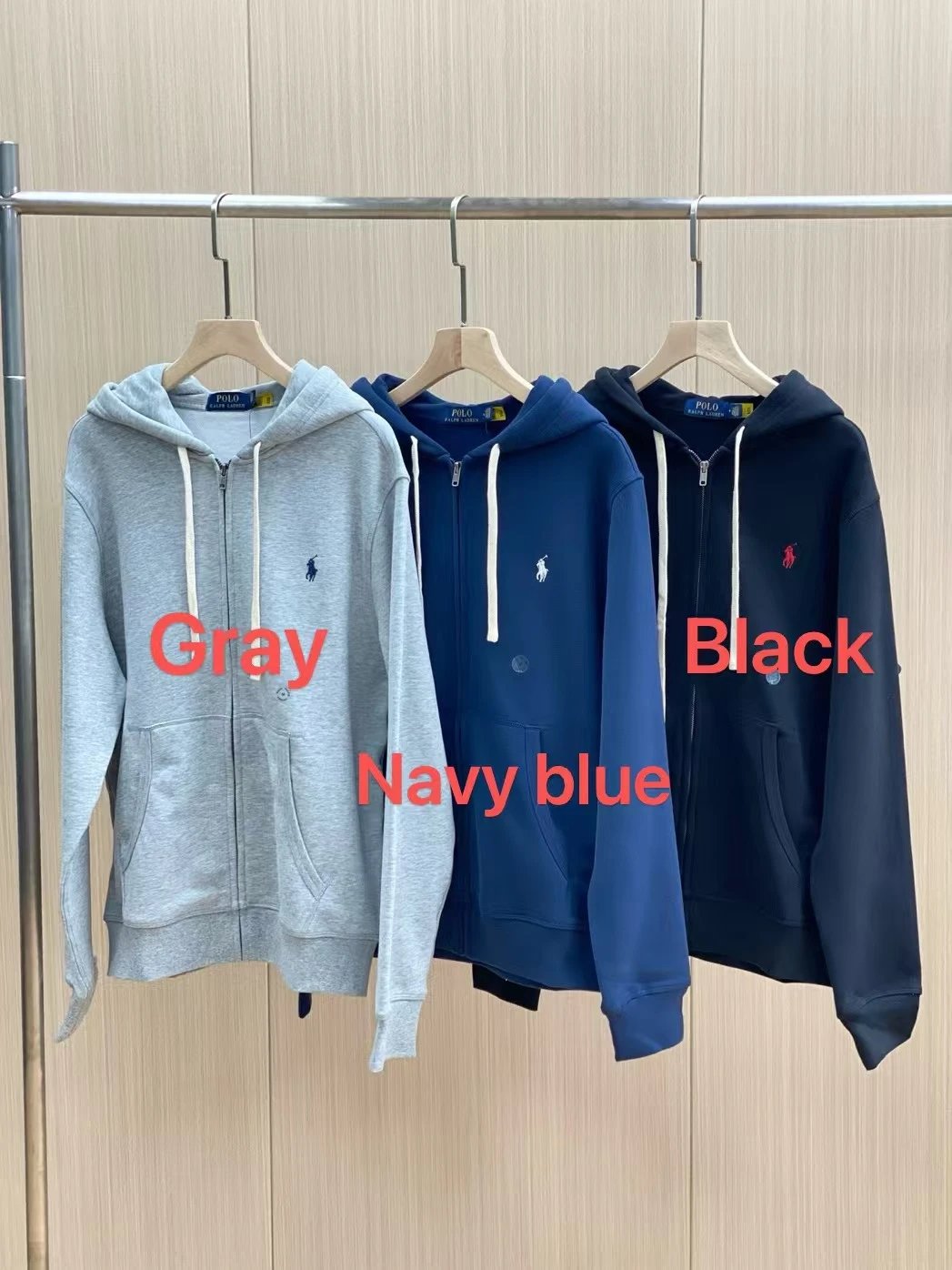 Item Thumbnail for RL  zip hooddie with fleece lining coat 磨毛卫衣拉链外套（加绒款）(PF)