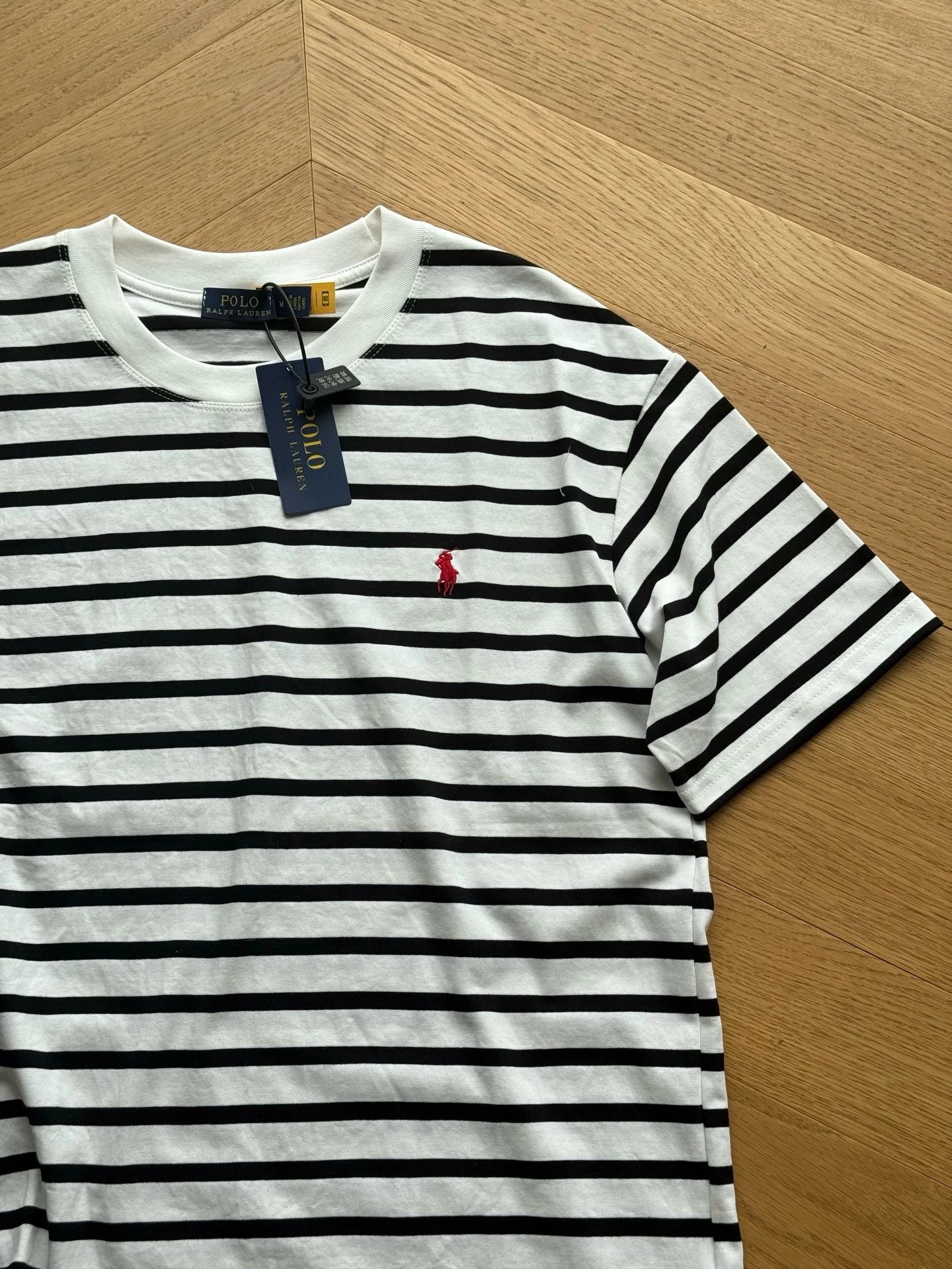 Polo Ralph Lauren Striped Cotton T-Shirt Black and White - 5