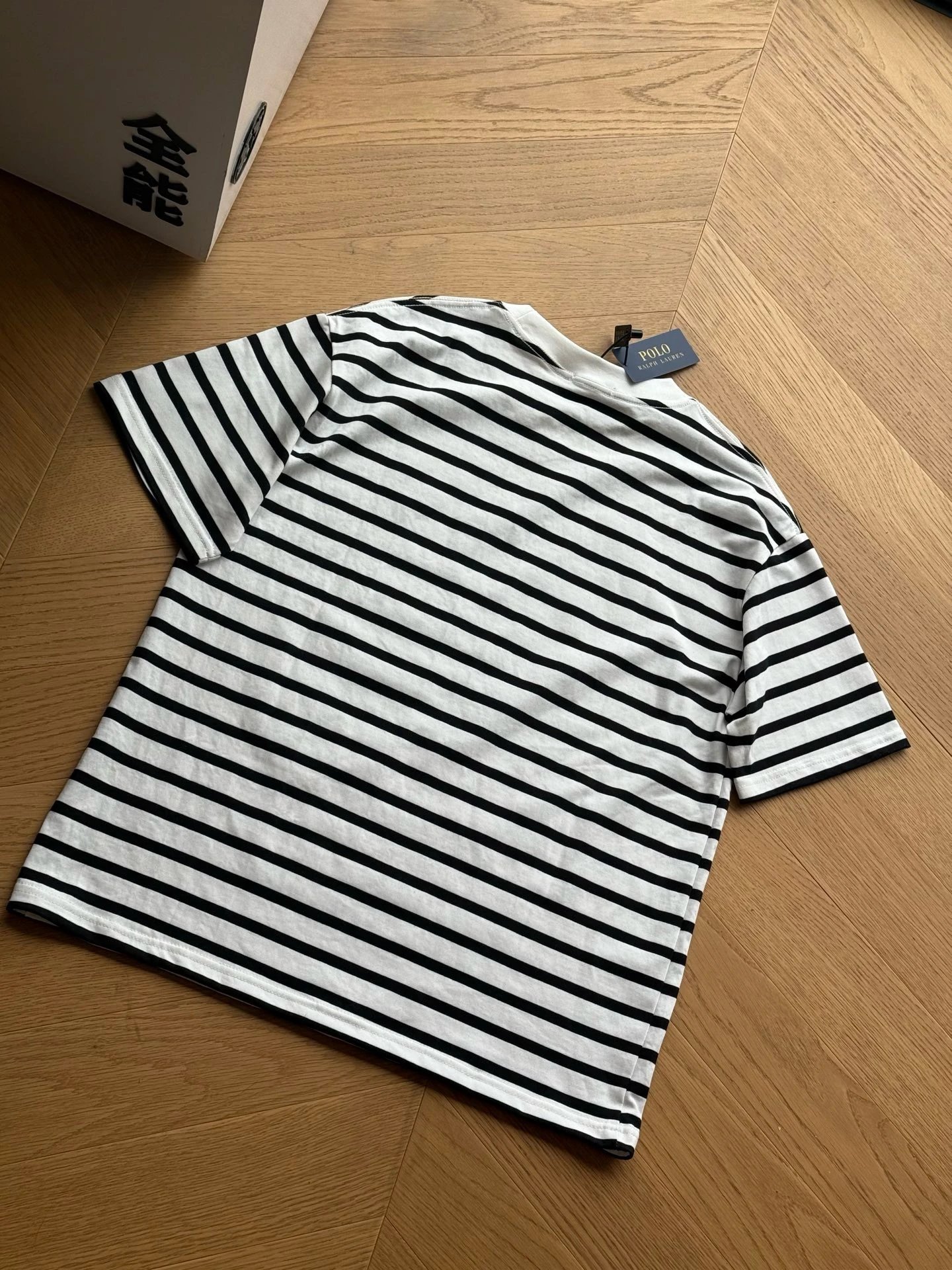 Polo Ralph Lauren Striped Cotton T-Shirt Black and White - 6