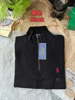thumbnail for RL 1/4 zip classic sweatshirt with velvet  inside pony logo 半拉链卫衣PF