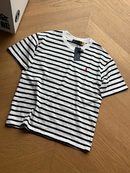 thumbnail for RL Striped knitted short-sleeved T-shirt  RL条纹针织短袖T恤479307（XXF）