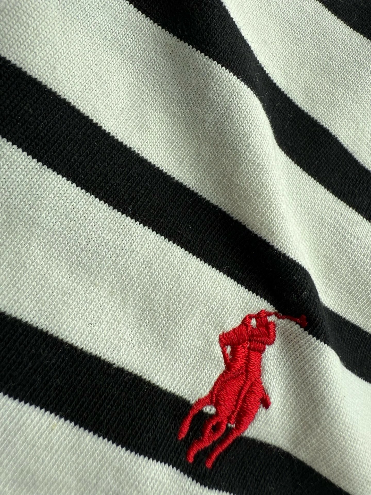 Polo Ralph Lauren Striped Cotton T-Shirt Black and White - 12