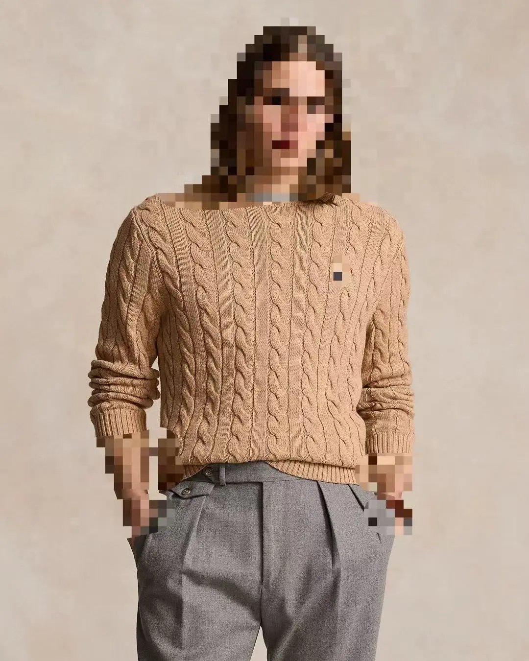 100 pure cotton autumn and winter round neck long sleeved sweater十色纯棉圆领长袖毛衣C