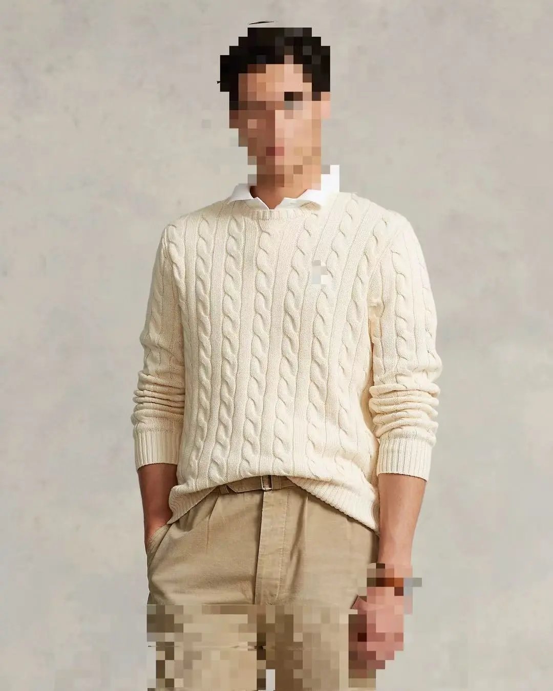 100 pure cotton autumn and winter round neck long sleeved sweater十色纯棉圆领长袖毛衣C 5