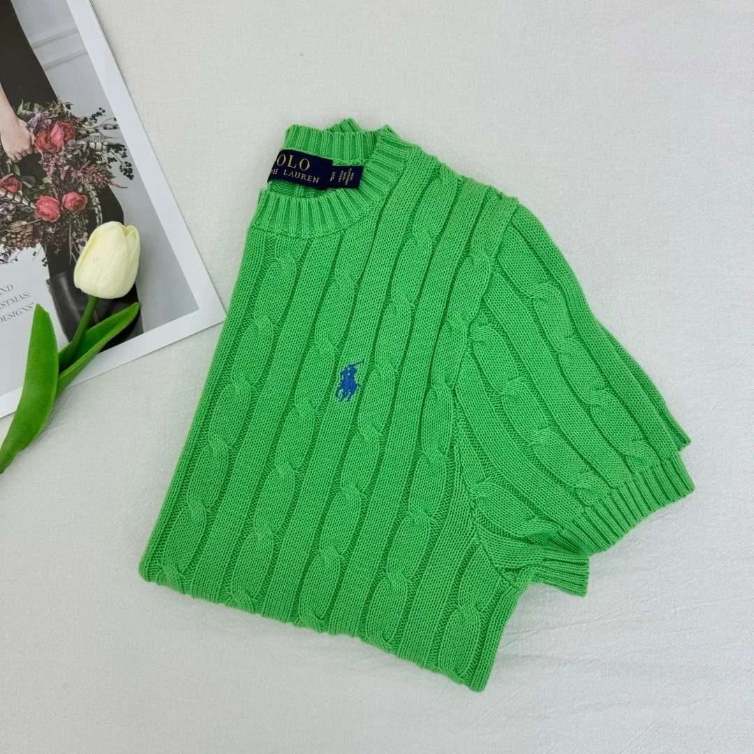 Polo Ralph Lauren Knitwear Short-Sleeve Cable-Knit Crewneck — Green green