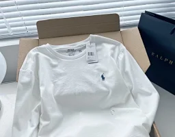 thumbnail for RL 4-color classic long-sleeved cotton T-shirt for men and women Four-color classic long-sleeved cotton T-shirt A