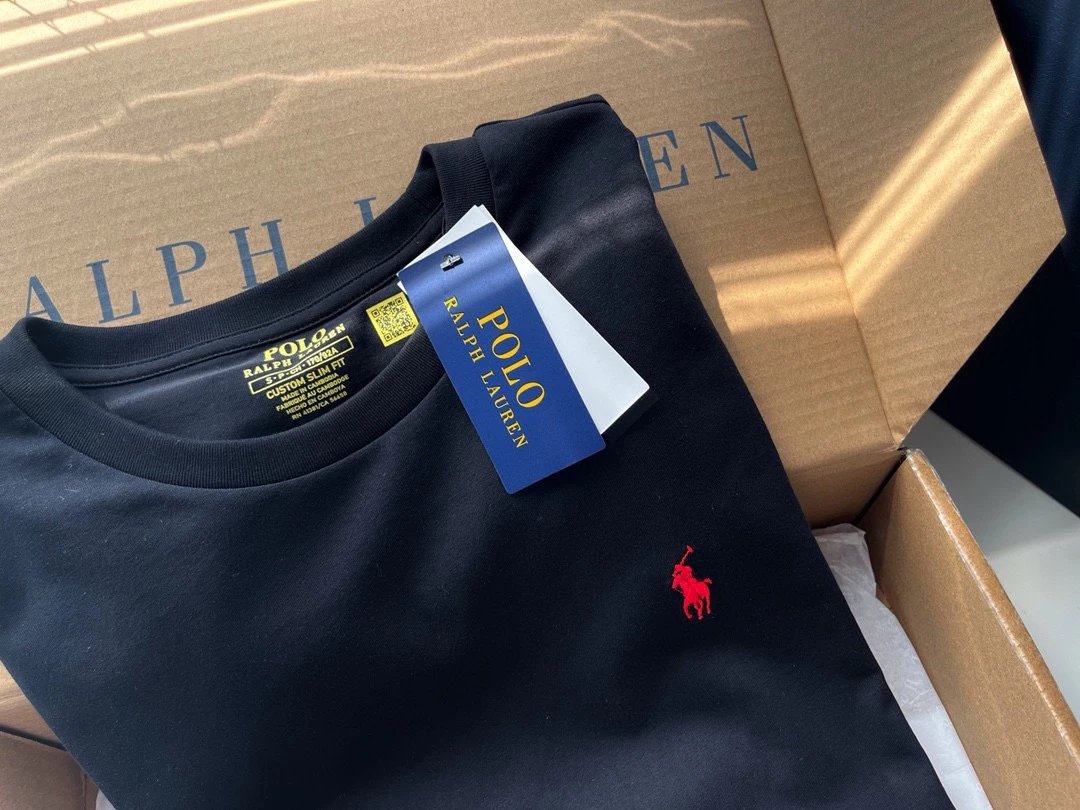 Ralph Lauren Polo Custom Slim Fit Black T-Shirt - 10