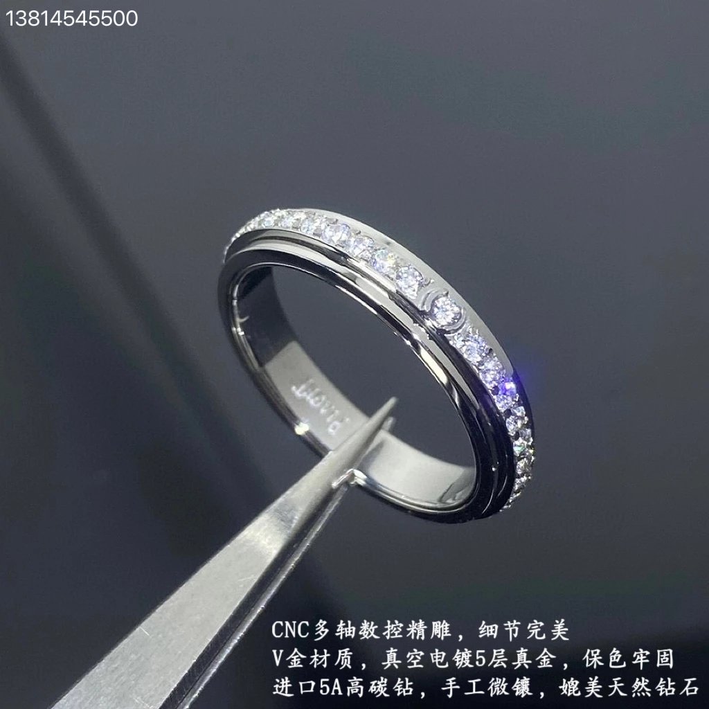 Platinum Full Diamond V Gold Plated 18K Gold