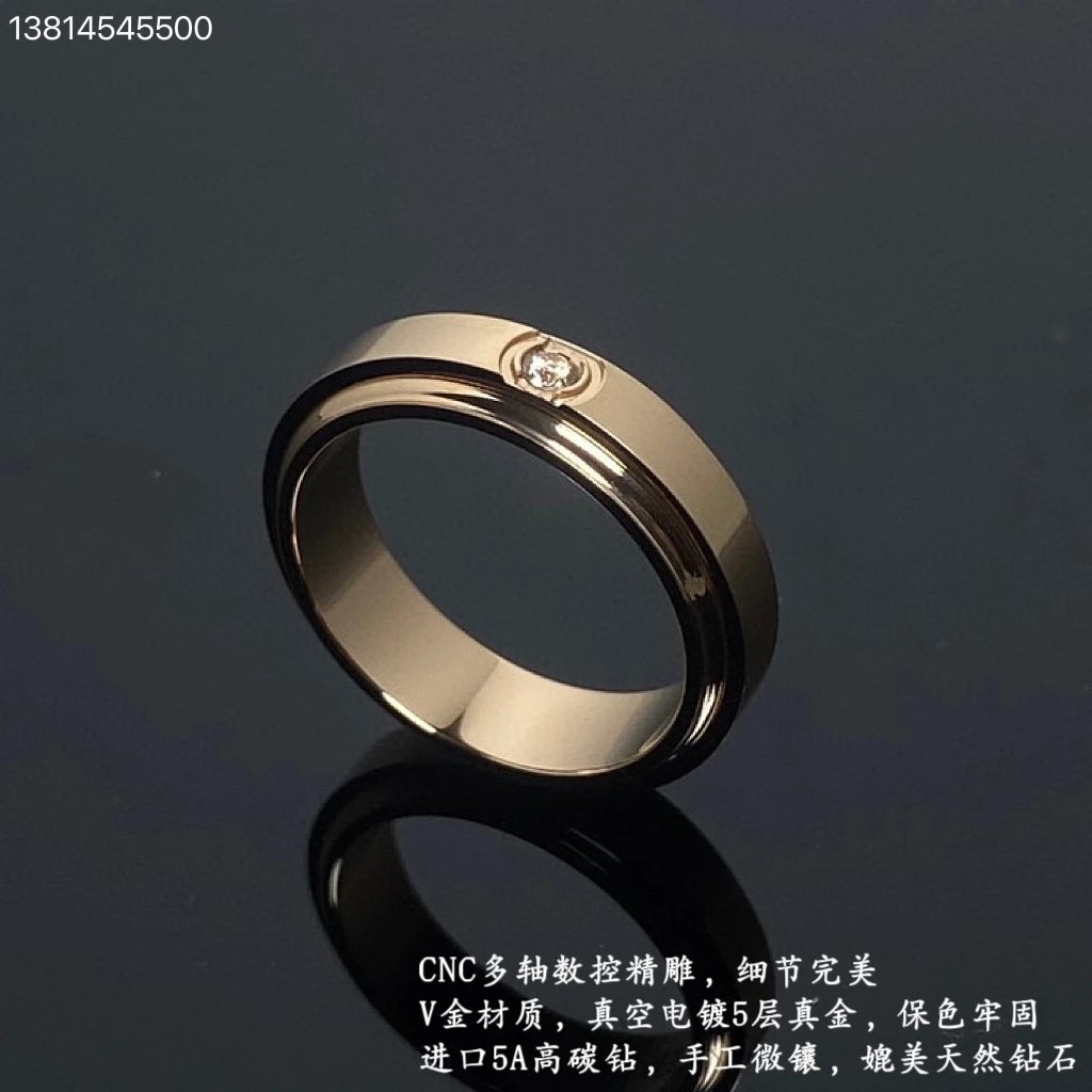 Rose Gold - Single Diamond - V Gold Plated 18K Gold