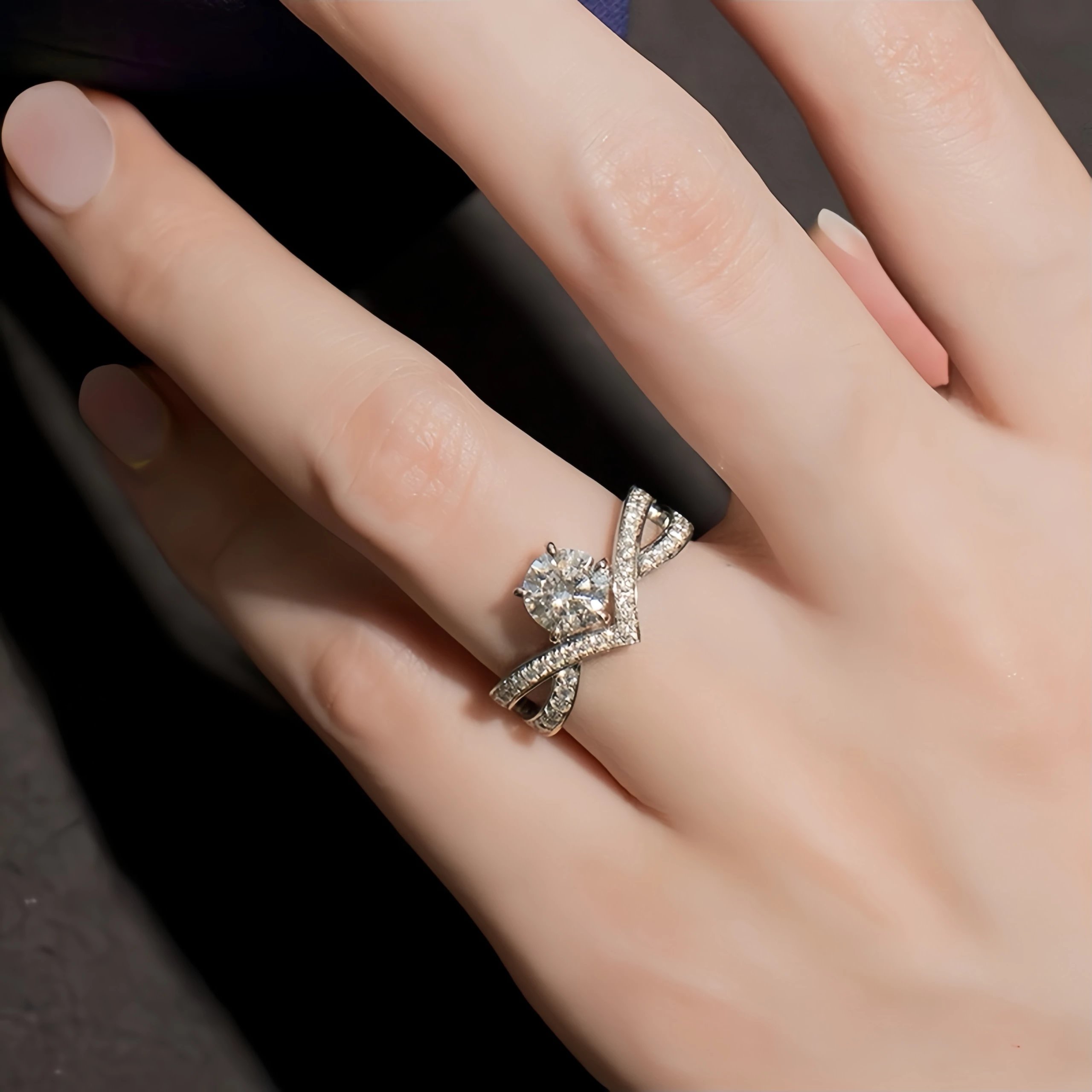 1 carat moissanite S925 sterling silver - Love Wing