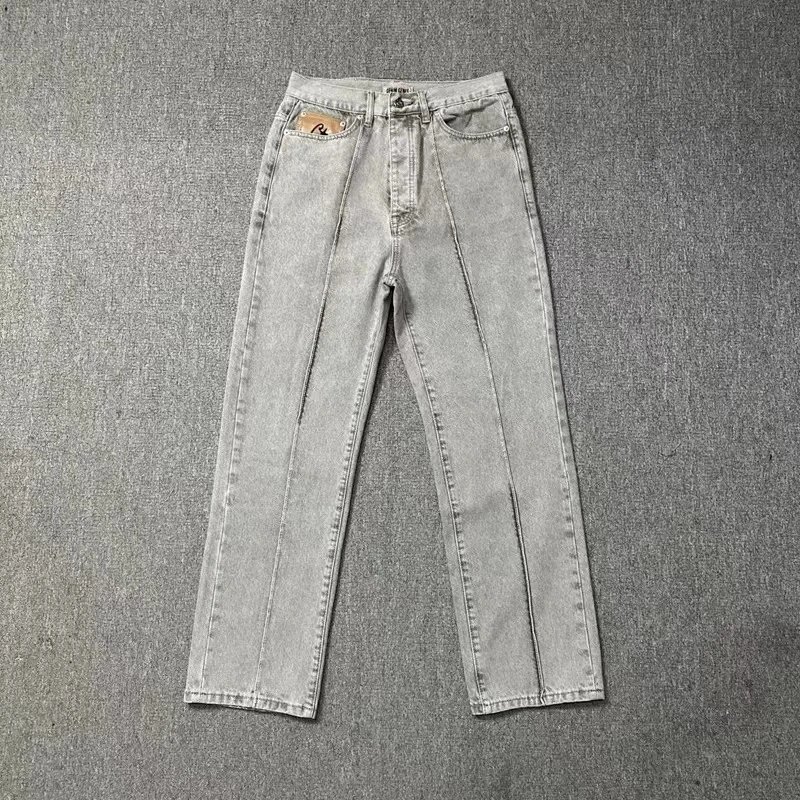 C恶牛仔长裤烟灰色高版本高版本