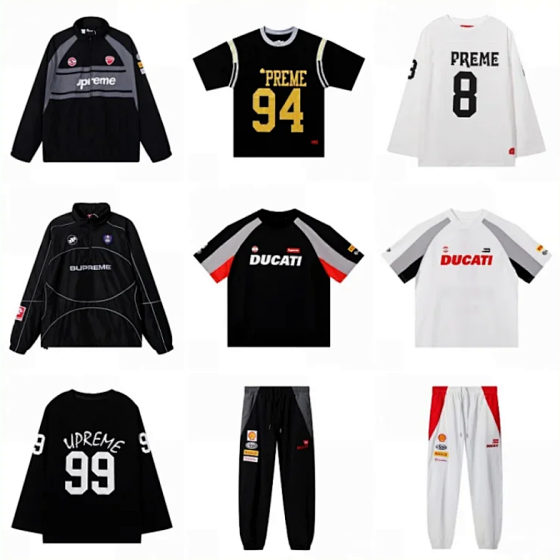 Stormtrooper jacket, Ducati printed football jersey, loose sports short sleeved T-shirt