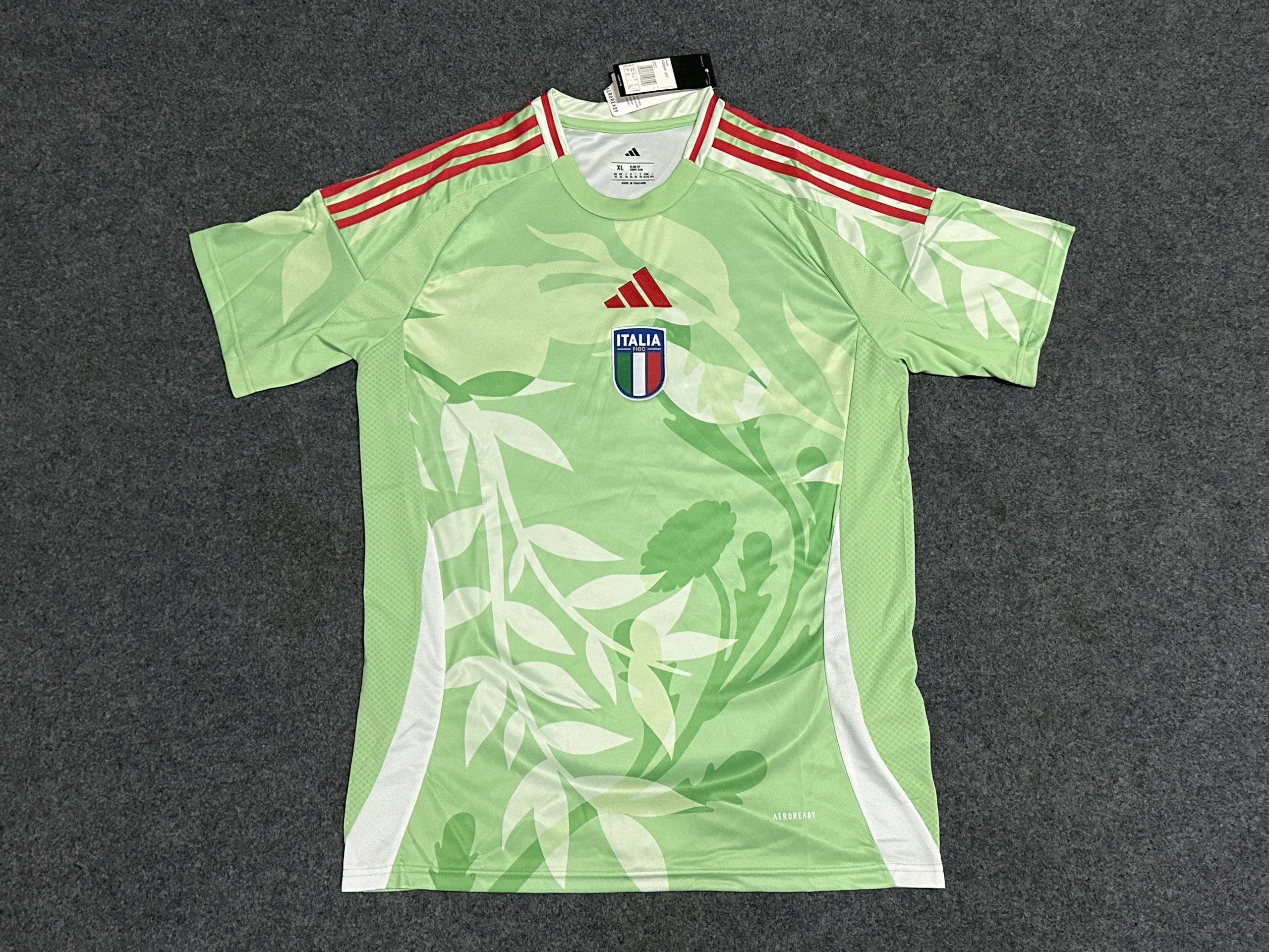 Adidas Italy National Team Training Jersey Light Green Floral Print