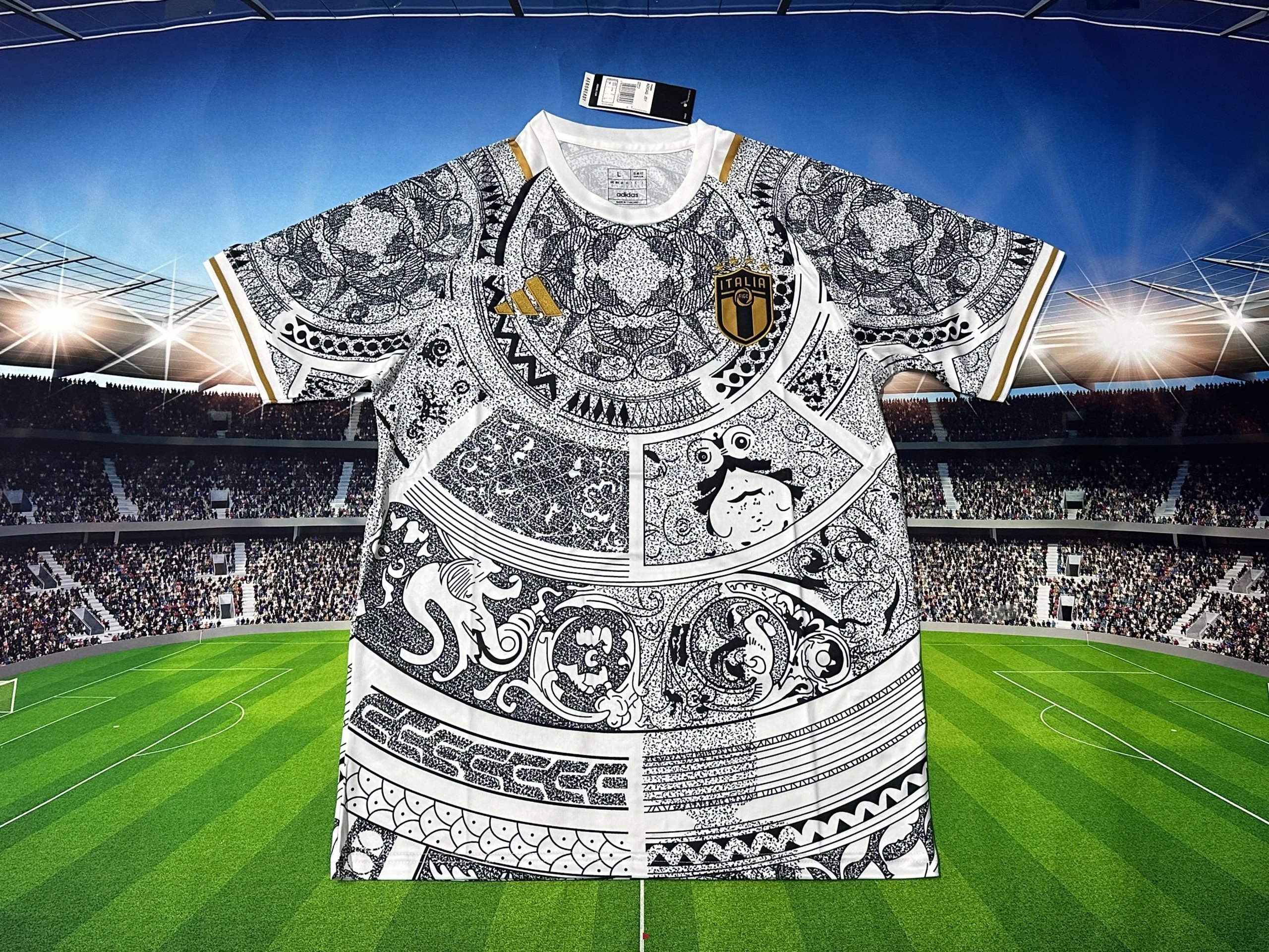 Adidas FIGC Italia Special Edition Graphic Jersey White / Black / Gold