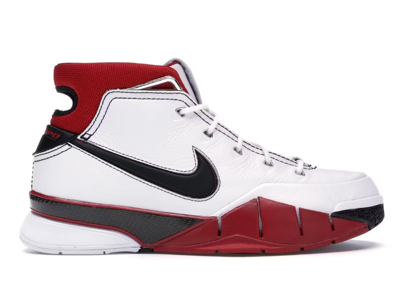 Nike Zoom Kobe 1 Protro White Black Varsity Red Sneakers