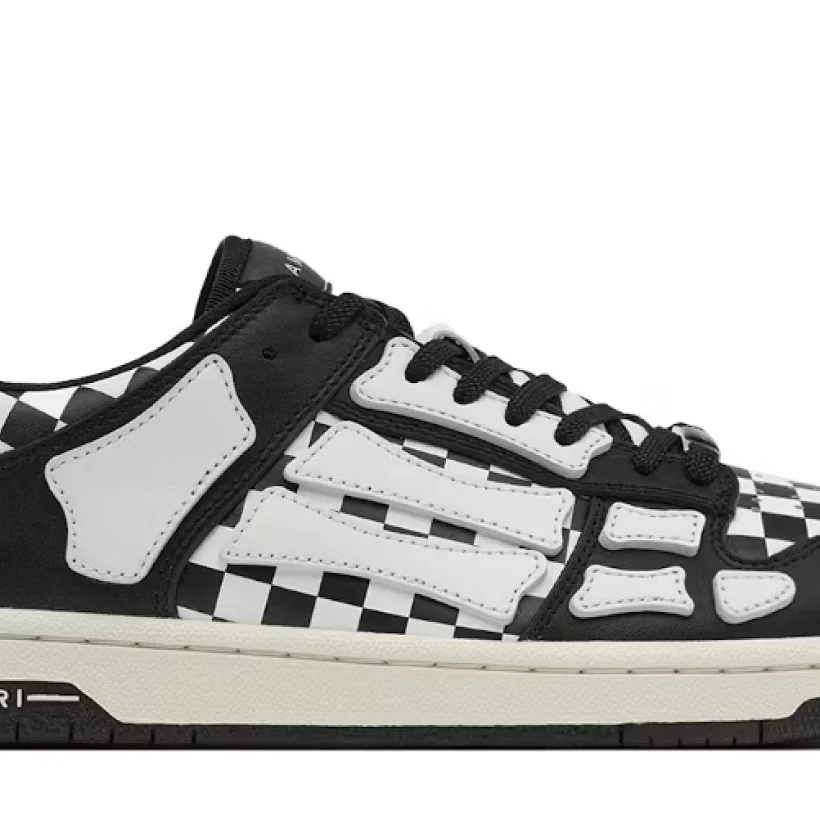 Amiri Skel Top Low Checkered Negro Blanco