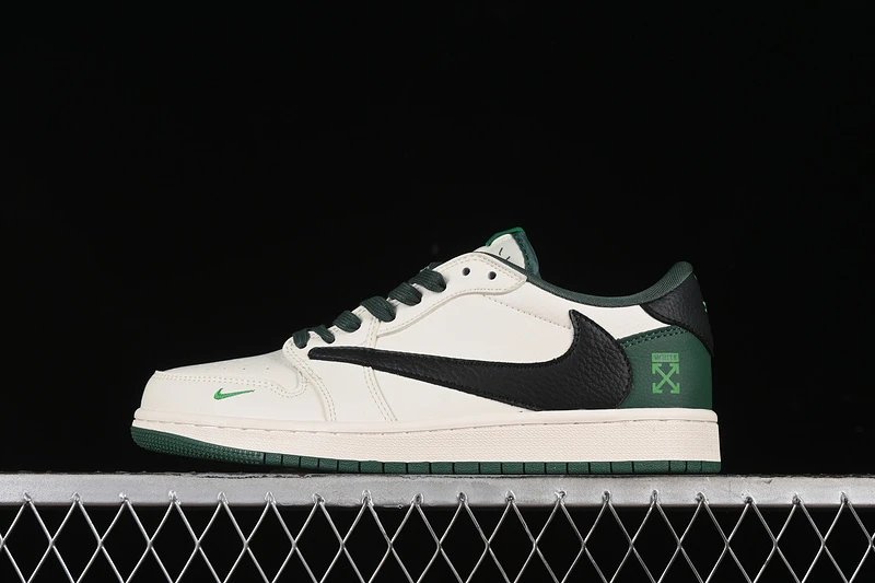 Jordan Air Jordan 1 Low White Black Green Sneakers