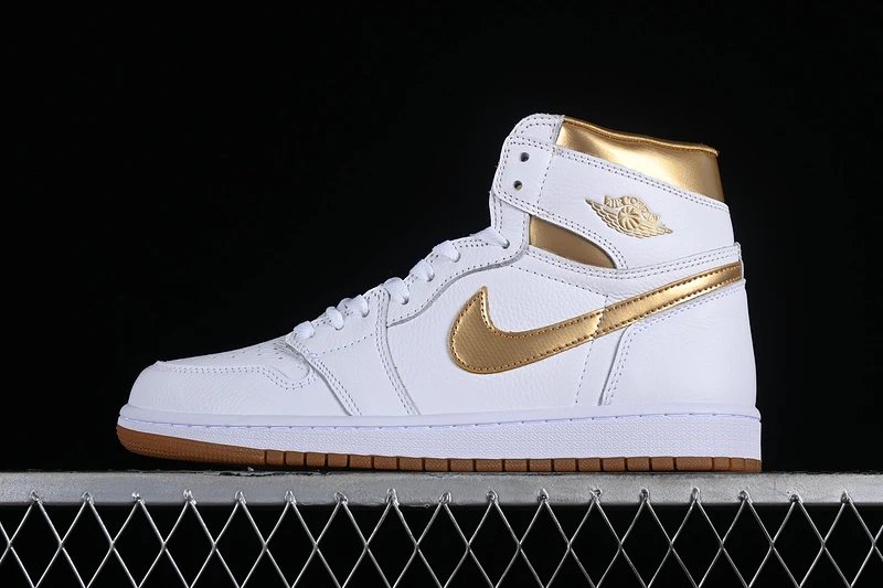 Jordan Air Jordan 1 High White Gold Sneakers