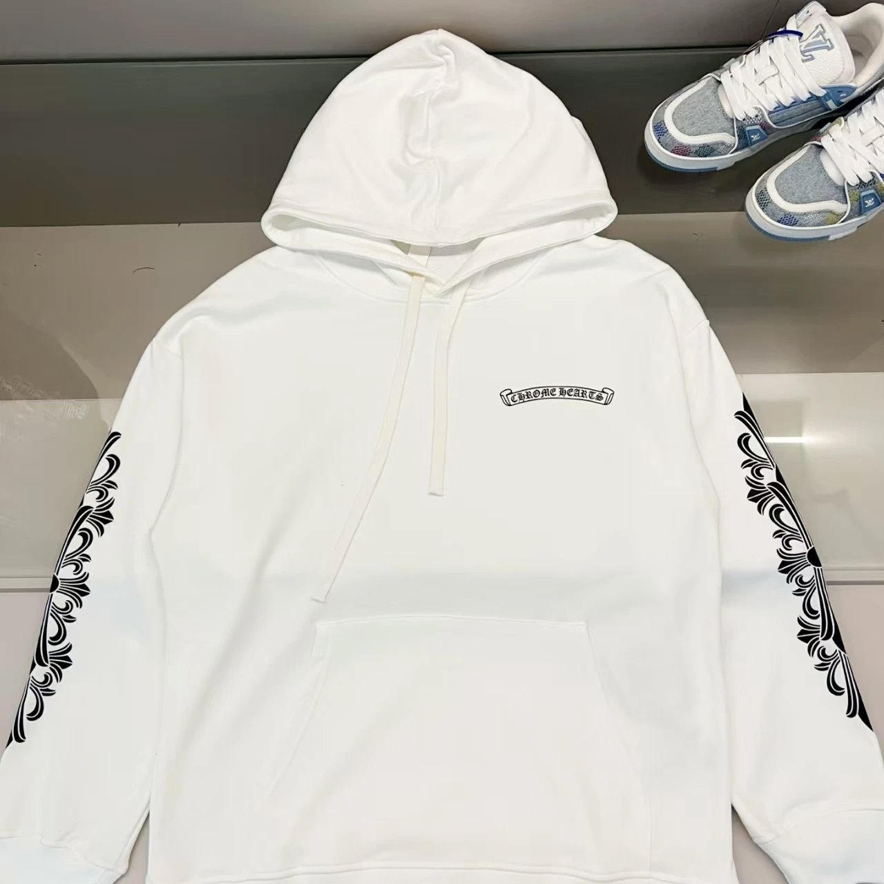 Chrome Hearts Hoodie — white colorway — USFans Spreadsheet photo