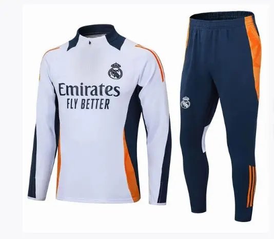 Football Set Tracksuit — 2425 Real Madrid White Orange colorway — USFans Spreadsheet photo