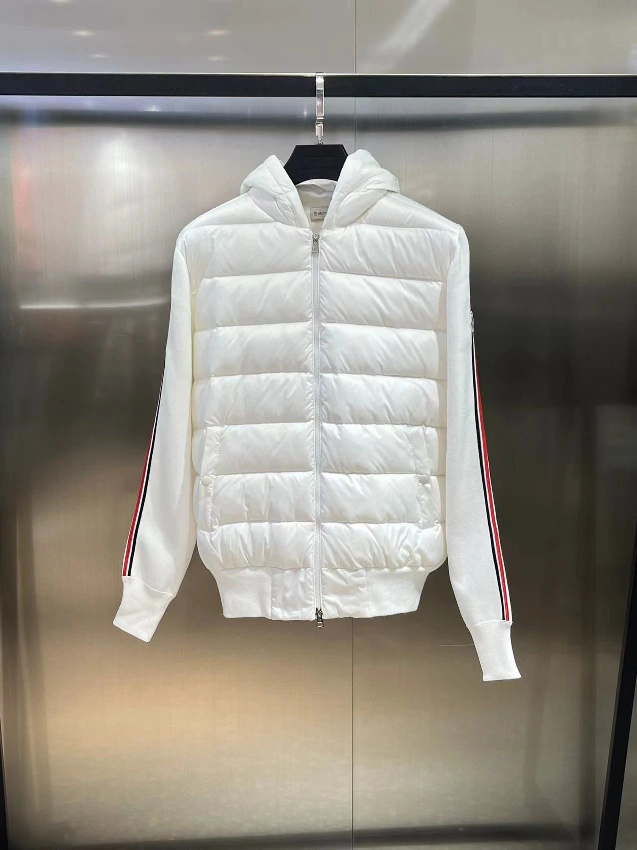Black Moncler Knit-and-Down Hybrid Jacket