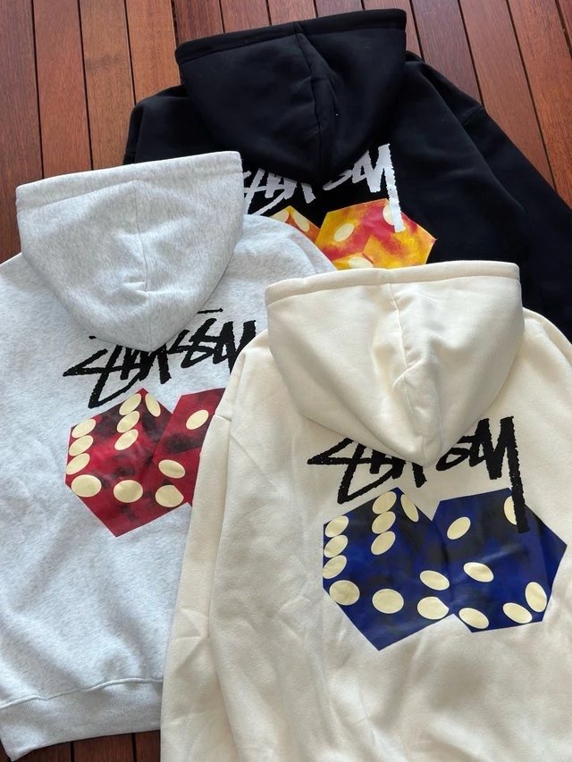 Red dice gray pullover sweater