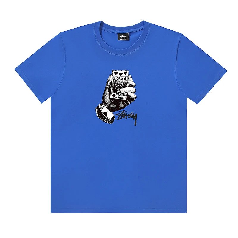 Black Stussy Hand & Card Logo T-Shirt