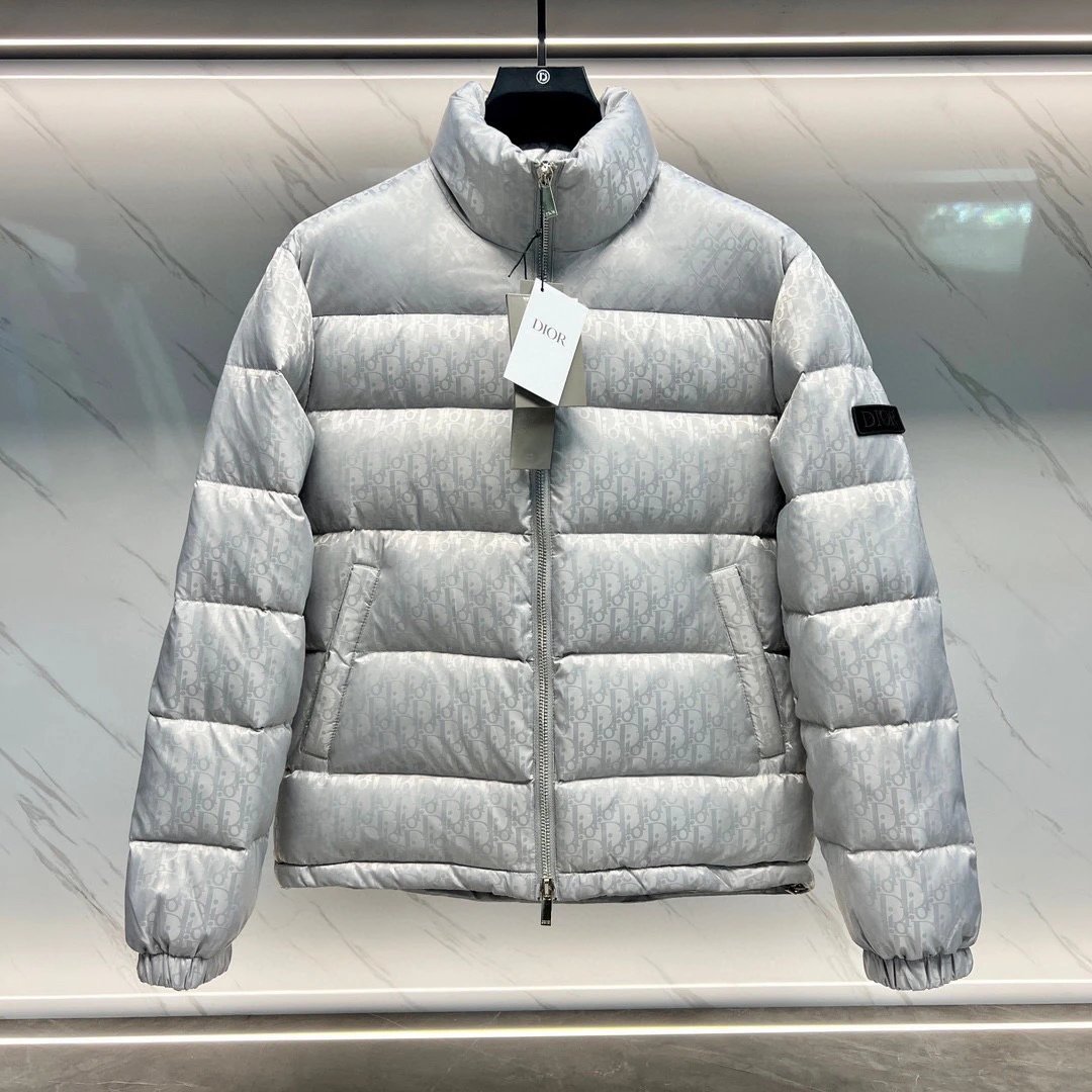 Black Dior Oblique Monogram Puffer Jacket