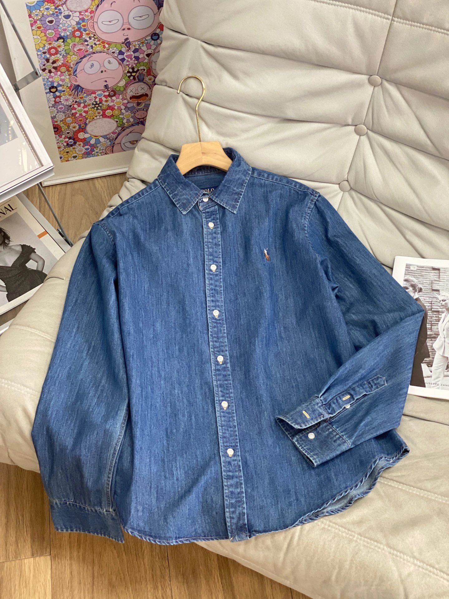 Denim Ralph Lauren Wash Button-Up T-Shirt