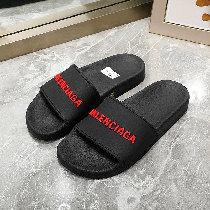 balenciaga yellow black slides