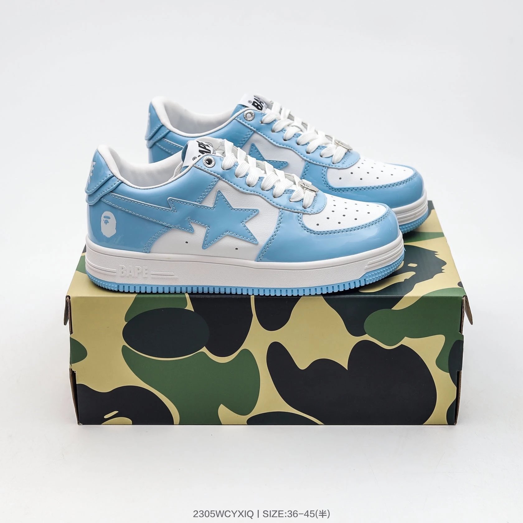Bapesta Sneakers — White Blue colorway — USFans Spreadsheet photo