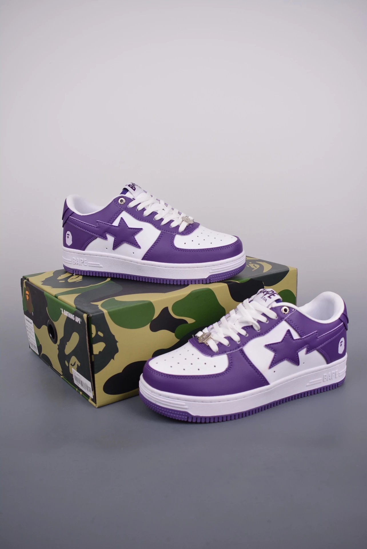 Bapesta Sneakers — Skin white purple colorway — USFans Spreadsheet photo