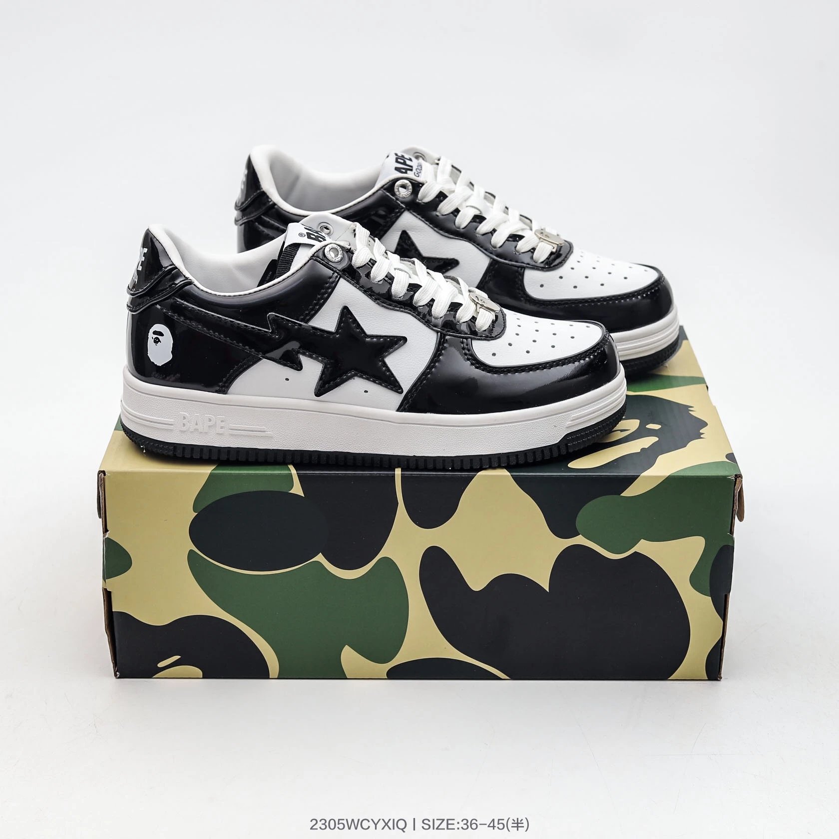 Bapesta Sneakers — black and white colorway — USFans Spreadsheet photo