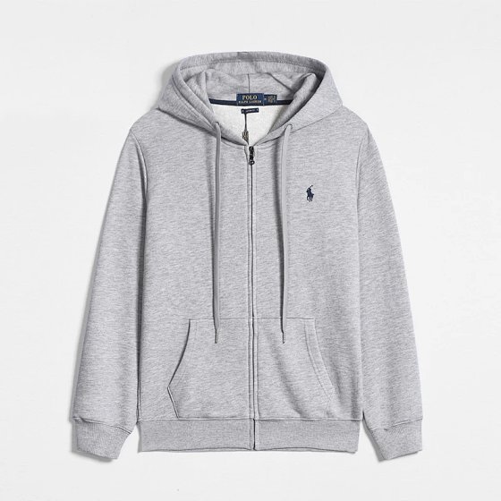 Embroidered hooded sweatshirt solid color jacket