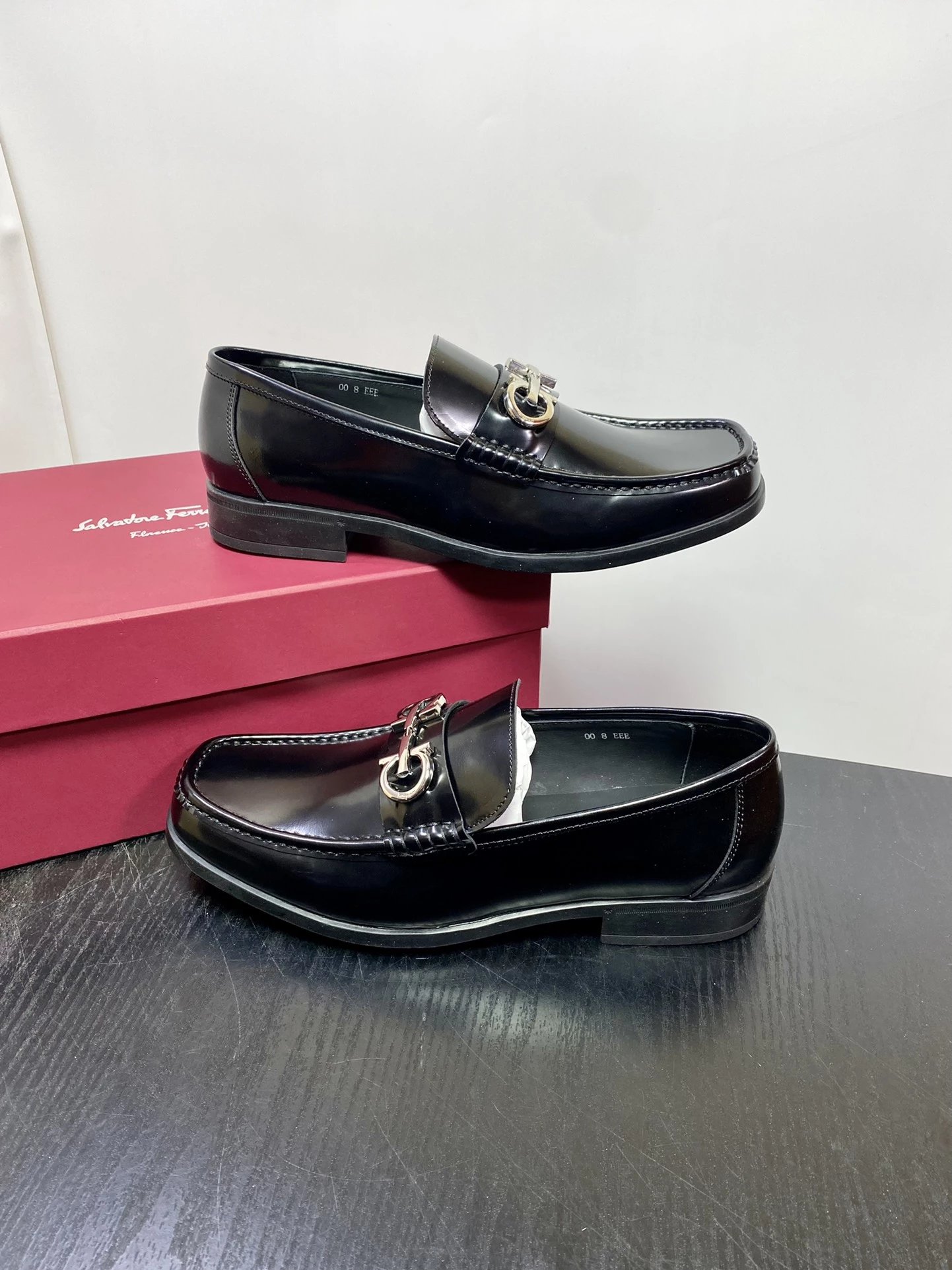 Salvatore Ferragamo Gancini Loafer Black Leather Loafers - 5