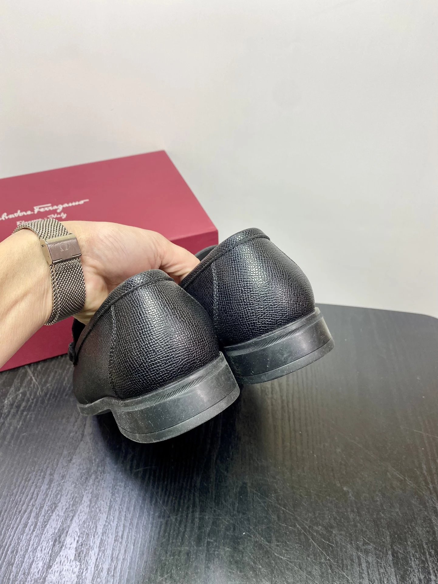 Salvatore Ferragamo Gancini Loafer Black Leather Loafers - 13