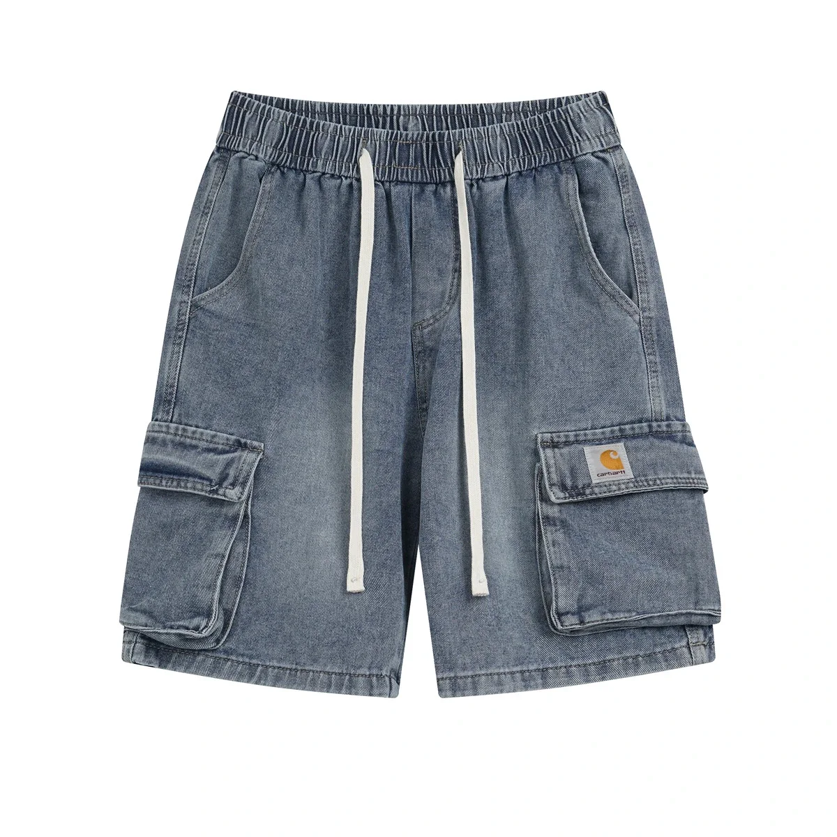 Carhartt Washed Blue Denim Cargo Shorts