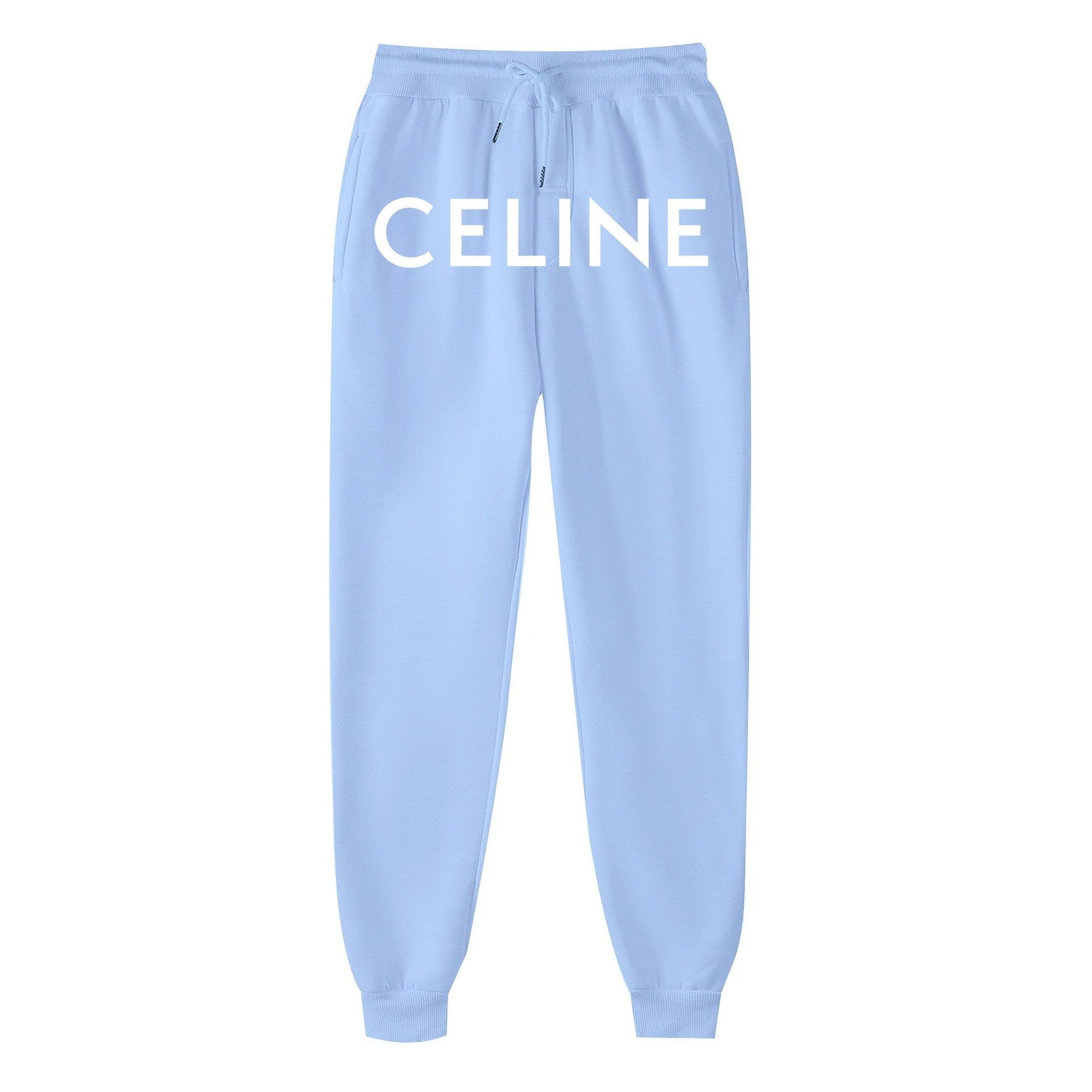 Celine Sweatpants Logo Light Blue