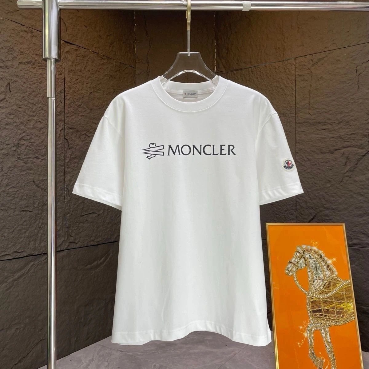 Moncler T-shirt Logo Print White